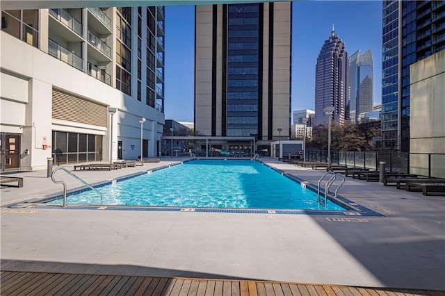 view of pool with a patio area