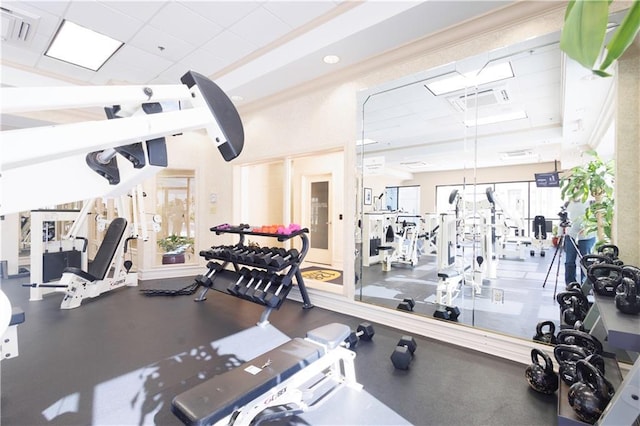 exercise room featuring plenty of natural light