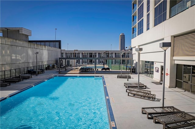 view of pool with a patio area