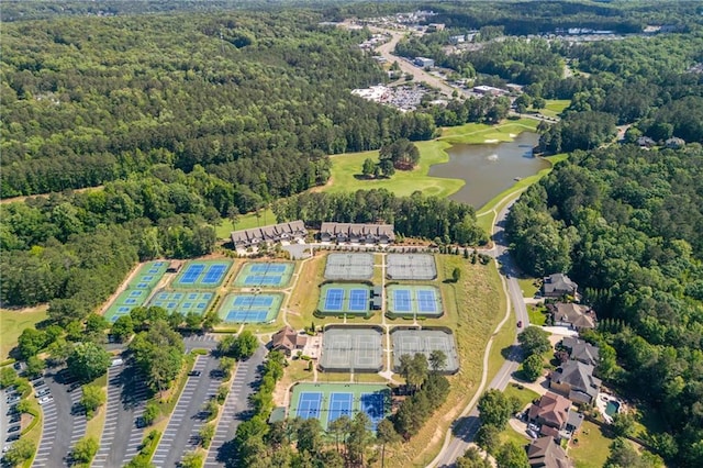 1096 Bridge Mill Ave, Canton, GA 30114 - aerial view of property's location with a heavily wooded area and a large body of water