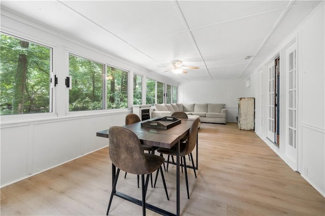 1104 Warrenhall Ln NE, Brookhaven, GA 30319 - dining area with light wood-type flooring and ceiling fan