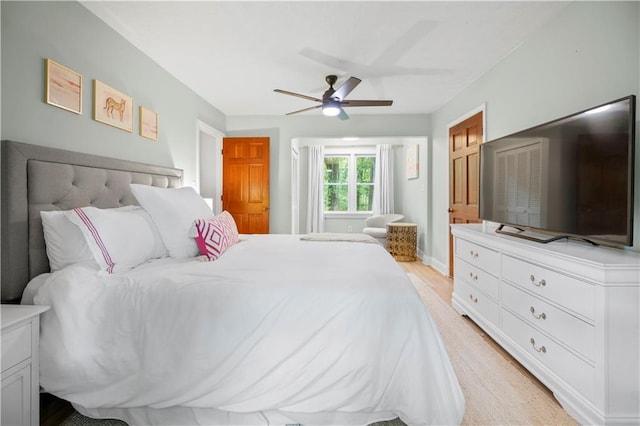 1104 Warrenhall Ln NE, Brookhaven, GA 30319 - bedroom featuring light wood-type flooring and ceiling fan