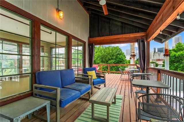 19 Hilliard St SE Unit 13, Atlanta, GA 30312 - wooden deck with an outdoor hangout area