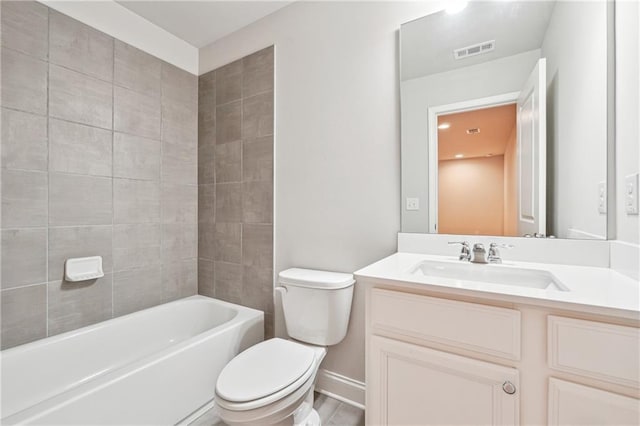 791 Belrose Dr, Smyrna, GA 30080 - full bathroom with toilet, vanity, bathtub / shower combination, and baseboards