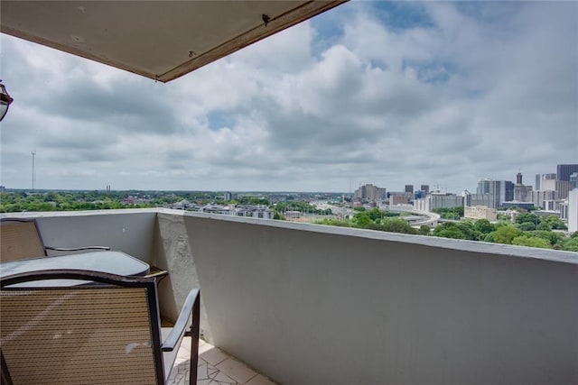 balcony featuring a view of city