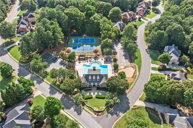 aerial view featuring a residential view