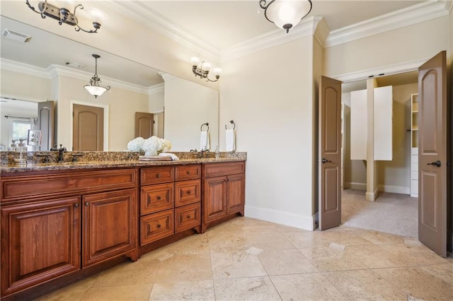1211 Thornwell Dr, Brookhaven, GA 30319 - bathroom with double vanity, baseboards, and crown molding