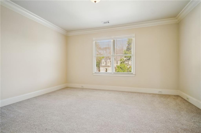 1211 Thornwell Dr, Brookhaven, GA 30319 - spare room featuring crown molding, light colored carpet, and baseboards