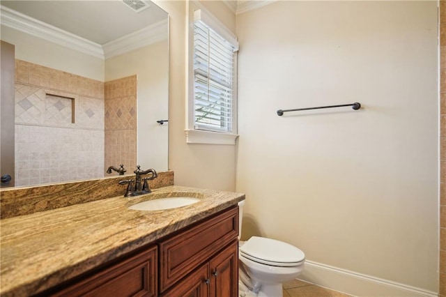 1211 Thornwell Dr, Brookhaven, GA 30319 - bathroom with ornamental molding, vanity, and toilet