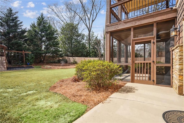 1211 Thornwell Dr, Brookhaven, GA 30319 - view of yard with a sunroom, a balcony, and a patio area