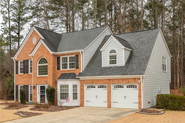 view of front of house with a garage