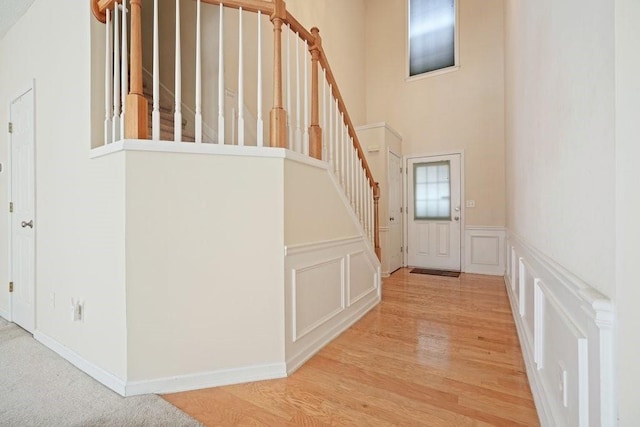 foyer with hardwood / wood-style flooring