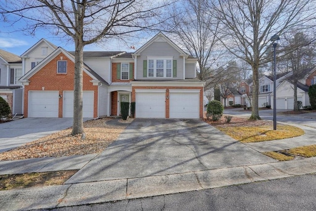 front facade with a garage