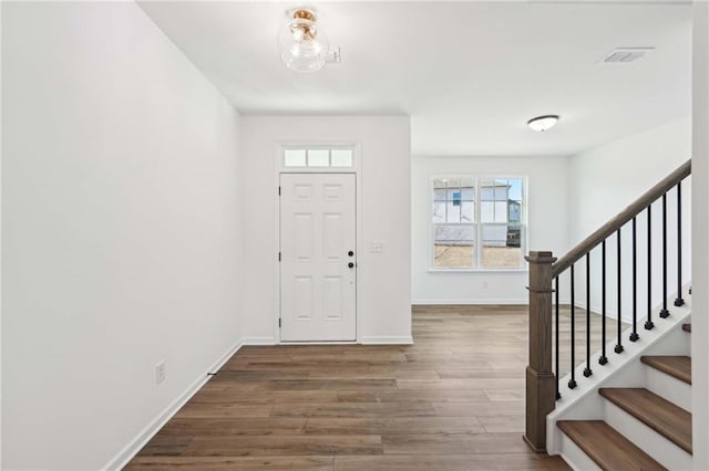 entrance foyer with dark wood-type flooring