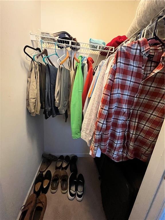 walk in closet featuring carpet