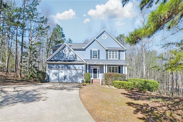 view of property with a garage