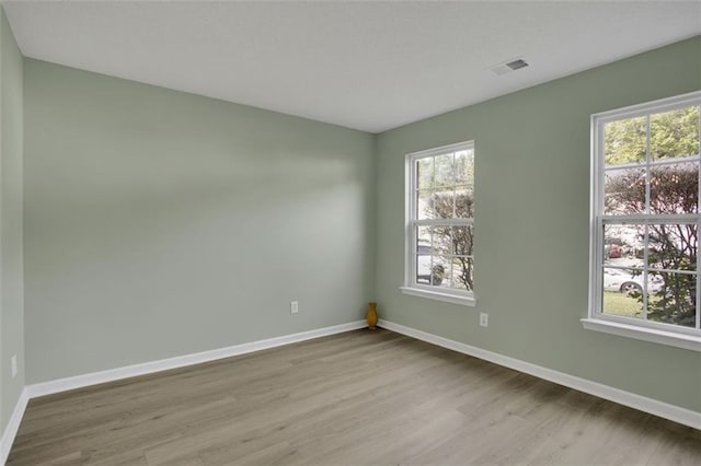 empty room featuring light hardwood / wood-style flooring