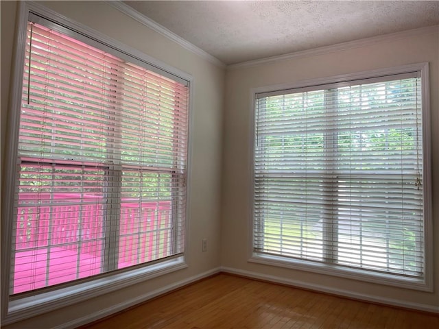 30 Buck Trl, Newnan, GA 30265 - unfurnished room featuring wood finished floors, plenty of natural light, a textured ceiling, and crown molding