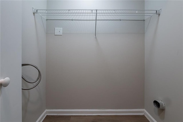 washroom featuring dark hardwood / wood-style flooring