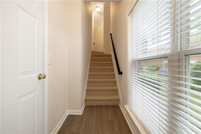 3382 Galleon Dr, Alpharetta, GA 30004 - stairway with wood finished floors and baseboards
