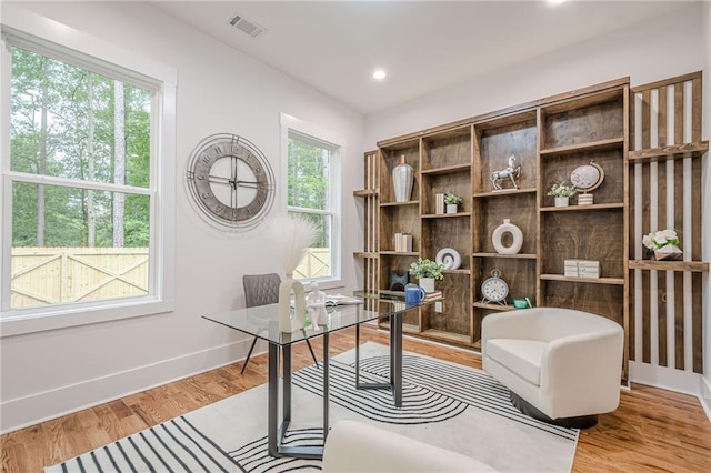 1273 Grayson Pkwy, Grayson, GA 30017 - office area with light wood-type flooring, baseboards, and recessed lighting
