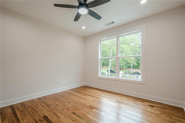 1273 Grayson Pkwy, Grayson, GA 30017 - unfurnished room with baseboards, light wood-style floors, recessed lighting, and ceiling fan
