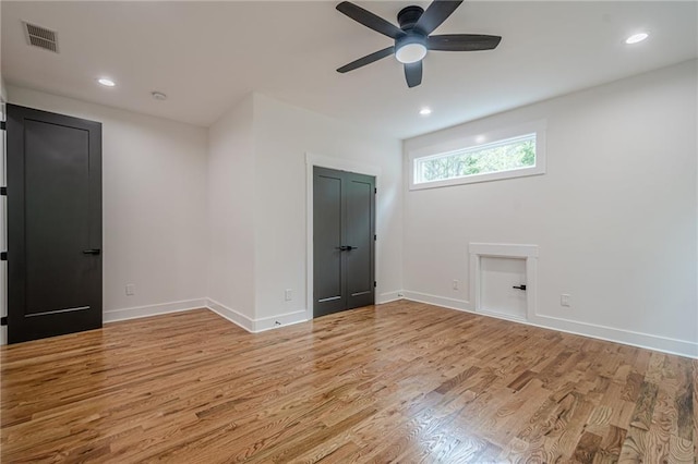 1273 Grayson Pkwy, Grayson, GA 30017 - spare room with ceiling fan, light wood-type flooring, baseboards, and recessed lighting