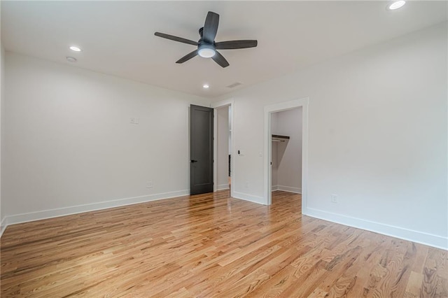 1273 Grayson Pkwy, Grayson, GA 30017 - unfurnished room with light wood-style flooring, baseboards, recessed lighting, and a ceiling fan