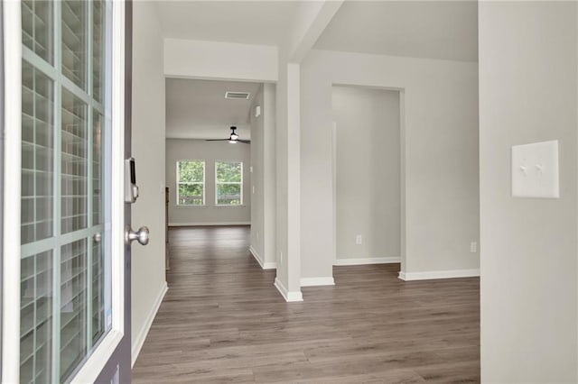 56 Preserve Pt, Jasper, GA 30143 - foyer entrance with wood finished floors and a ceiling fan