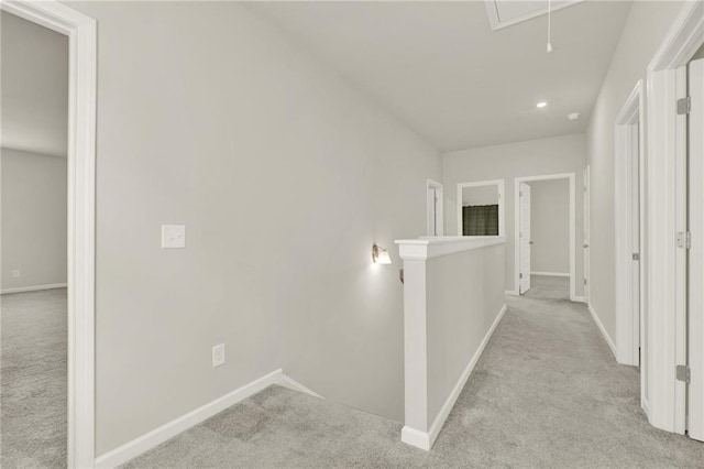 56 Preserve Pt, Jasper, GA 30143 - corridor with carpet, an upstairs landing, attic access, and recessed lighting
