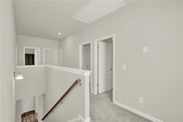 56 Preserve Pt, Jasper, GA 30143 - corridor featuring an upstairs landing, attic access, and carpet floors