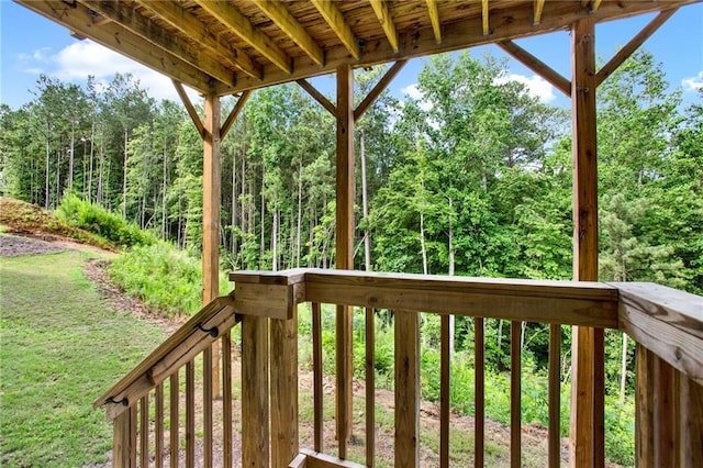 56 Preserve Pt, Jasper, GA 30143 - deck with a forest view and a yard