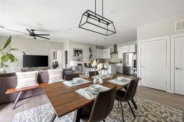 22 Airline St NE Unit 201, Atlanta, GA 30312 - dining area featuring wood finished floors and a ceiling fan