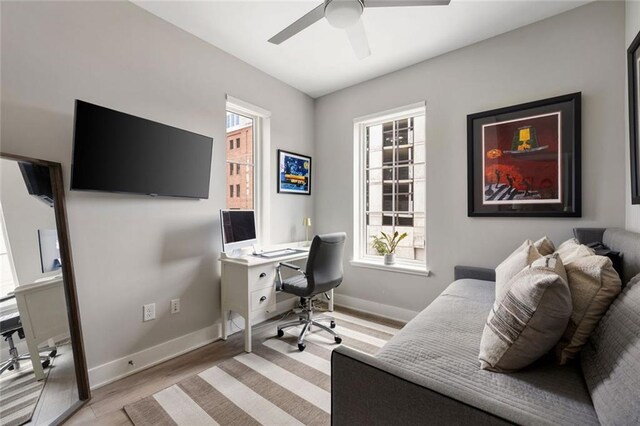 22 Airline St NE Unit 201, Atlanta, GA 30312 - office featuring baseboards, a ceiling fan, and light wood-type flooring