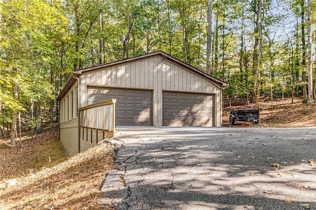 view of garage