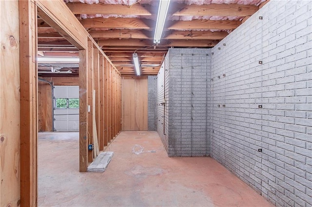 260 Pleasant Grove Cir, Mcdonough, GA 30252 - below grade area featuring brick wall