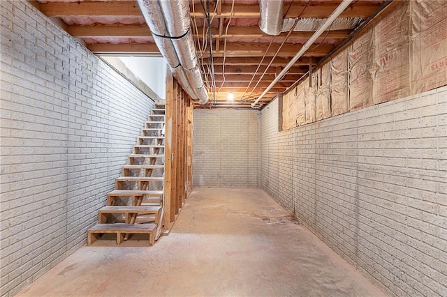 260 Pleasant Grove Cir, Mcdonough, GA 30252 - unfinished below grade area featuring brick wall