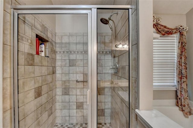 bathroom featuring walk in shower