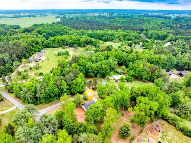 bird's eye view with a forest view