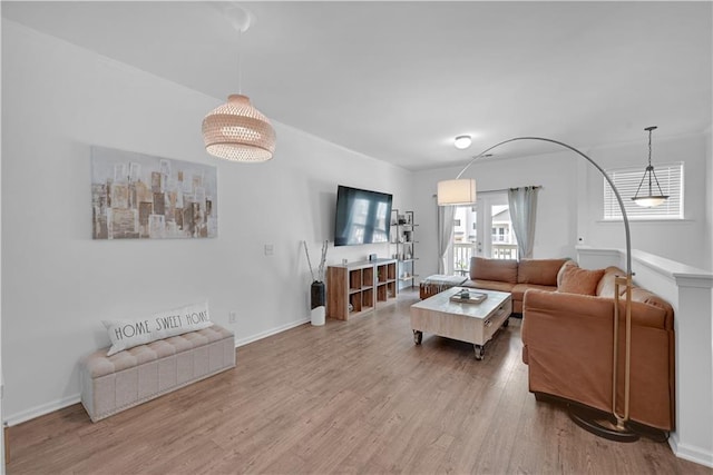 living room featuring hardwood / wood-style flooring