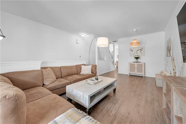 living room featuring hardwood / wood-style flooring