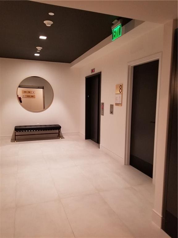 hall featuring elevator