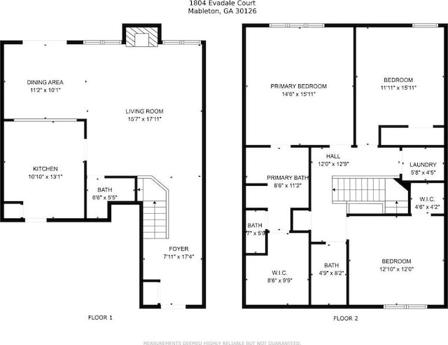 1804 Evadale Ct Unit 1, Mableton, GA 30126 - view of floor plan / room layout