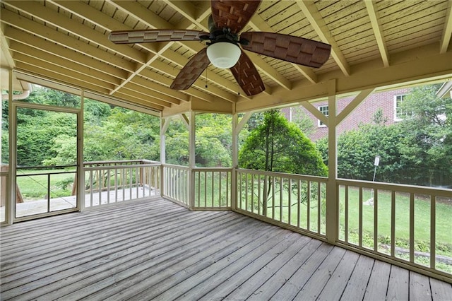 3272 Pinestream Rd NW, Atlanta, GA 30327 - wooden terrace featuring a ceiling fan