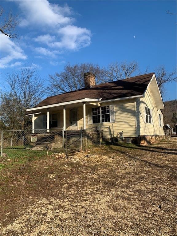 exterior space with covered porch