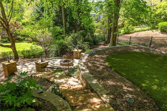 2015 N Decatur Rd NE, Atlanta, GA 30307 - view of yard with a fire pit and a fenced backyard