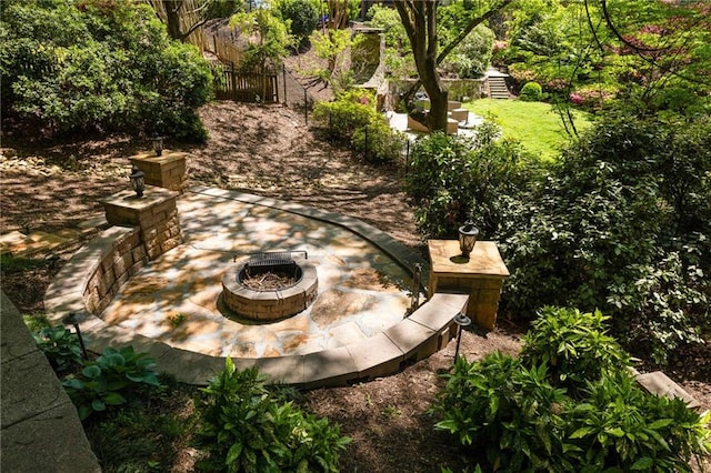 2015 N Decatur Rd NE, Atlanta, GA 30307 - view of patio with fence and a fire pit