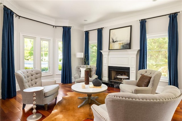 2015 N Decatur Rd NE, Atlanta, GA 30307 - sitting room with a premium fireplace, crown molding, and wood finished floors