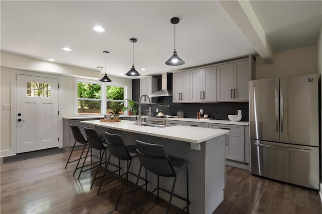 1218 Crestwood Dr SE, Atlanta, GA 30316 - dining area with dark wood-style floors, stairway, and recessed lighting