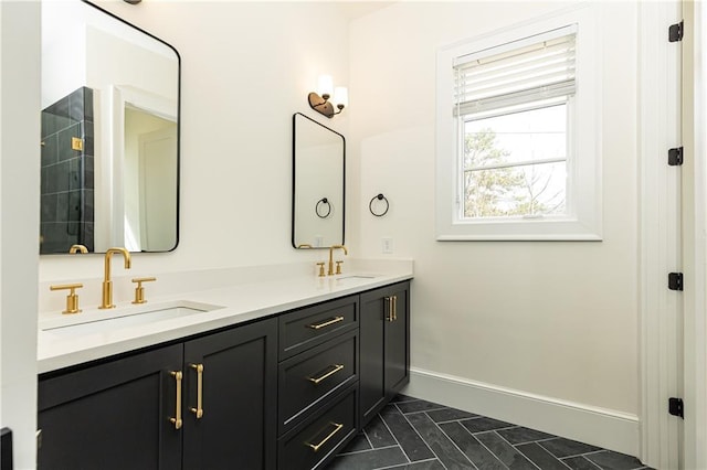 3338 Breton Cir NE, Brookhaven, GA 30319 - bathroom with double vanity, tile patterned floors, and baseboards